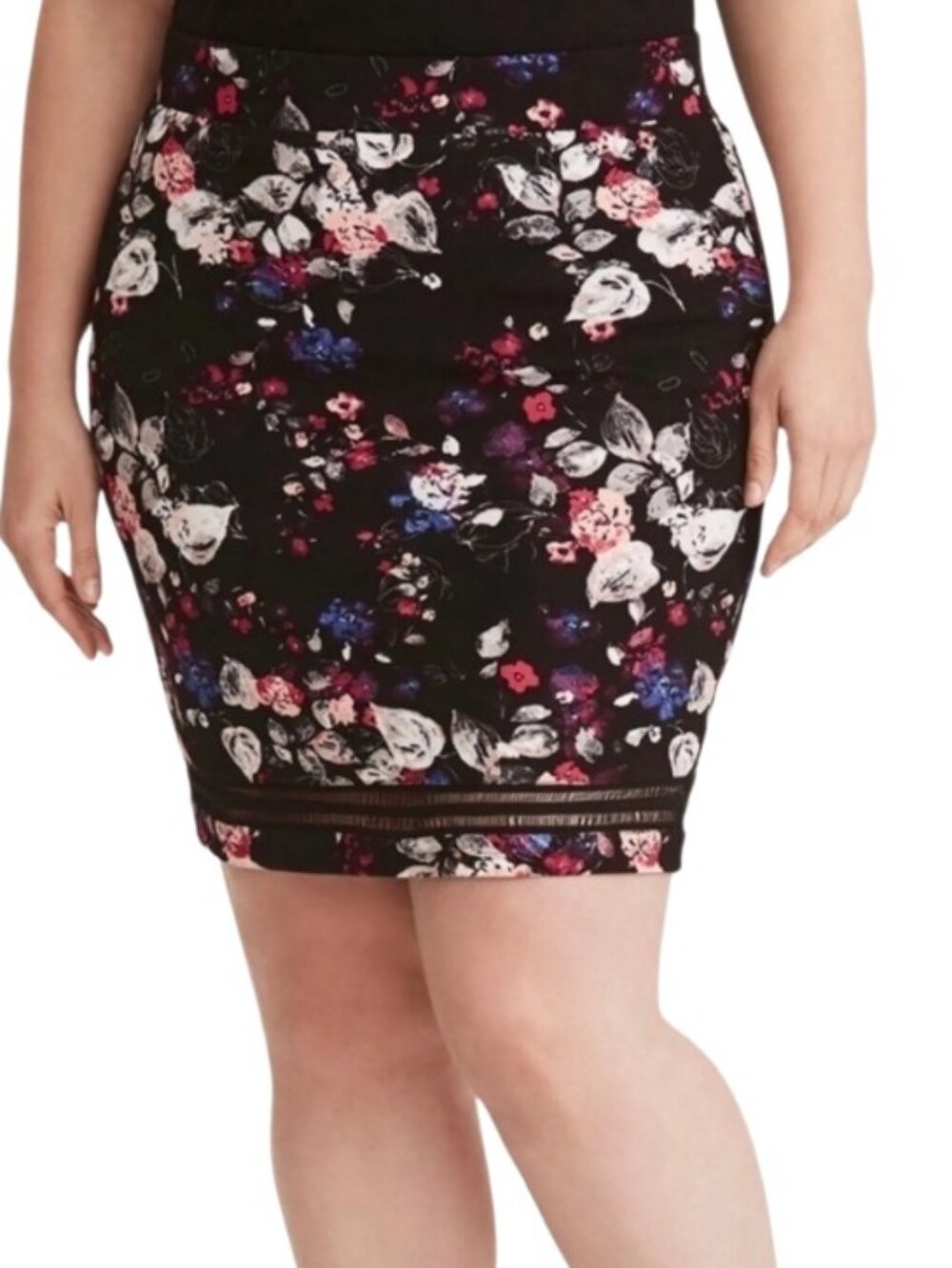 Torrid Whimsical Floral Lace Mini Skirt size 3XL Pencil Office Date Night New